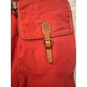 Vintage Ralph Lauren Cotton and Leather Red Backpack Shoulder Bag-AS IS Polo Ralph Lauren | Bags | Vintage Ralph Lauren Cotton And  main image 3